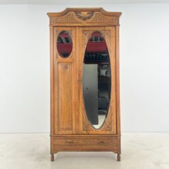 Ąžuolinė dviejų durų rūbų spinta su veidrodžiais 54x102x210 cm