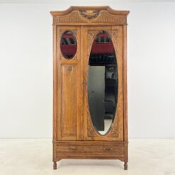 Ąžuolinė dviejų durų rūbų spinta su veidrodžiais 54x102x210 cm
