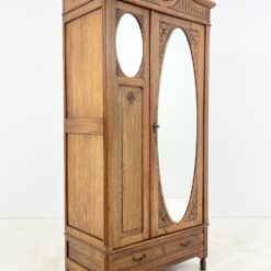Ąžuolinė dviejų durų rūbų spinta su veidrodžiais 54x102x210 cm