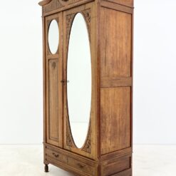 Ąžuolinė dviejų durų rūbų spinta su veidrodžiais 54x102x210 cm
