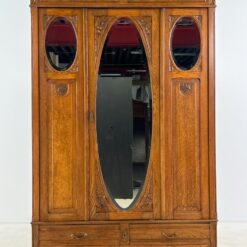 Ąžuolinė trijų durų rūbų spinta su veidrodžiais 55,5x135x213 cm