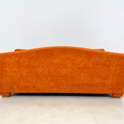 Oranžinės spalvos tekstilinė sofa su dviejais foteliais, 3 vnt. komplektas