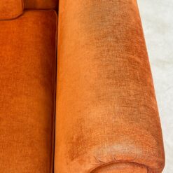 Oranžinės spalvos tekstilinė sofa su dviejais foteliais, 3 vnt. komplektas