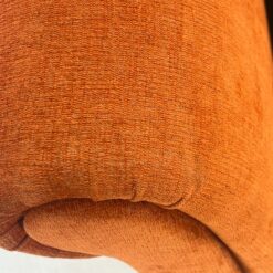 Oranžinės spalvos tekstilinė sofa su dviejais foteliais, 3 vnt. komplektas