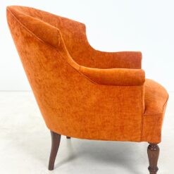 Oranžinės spalvos tekstilinė sofa su dviejais foteliais, 3 vnt. komplektas