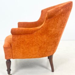 Oranžinės spalvos tekstilinė sofa su dviejais foteliais, 3 vnt. komplektas