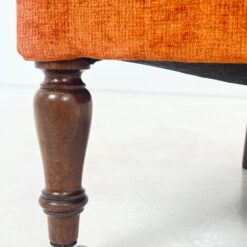 Oranžinės spalvos tekstilinė sofa su dviejais foteliais, 3 vnt. komplektas