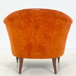 Oranžinės spalvos tekstilinė sofa su dviejais foteliais, 3 vnt. komplektas