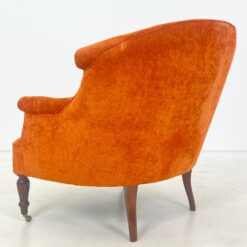 Oranžinės spalvos tekstilinė sofa su dviejais foteliais, 3 vnt. komplektas