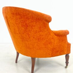 Oranžinės spalvos tekstilinė sofa su dviejais foteliais, 3 vnt. komplektas