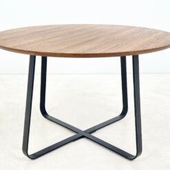 Apvalus modernaus stiliaus metalinio rėmo valgomojo stalas 120x120x75,5 cm