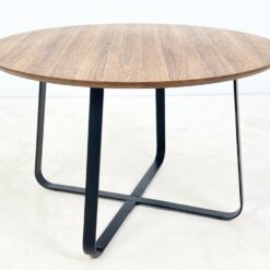 Apvalus modernaus stiliaus metalinio rėmo valgomojo stalas 120x120x75,5 cm