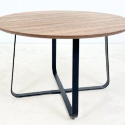 Apvalus modernaus stiliaus metalinio rėmo valgomojo stalas 120x120x75,5 cm