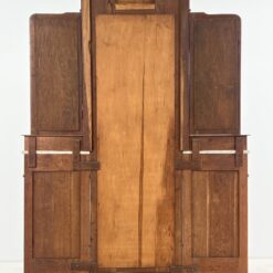 Ąžuolinis prieškambaris su trimis veidrodžiais ir dviejomis spintelėmis akmeniniais stalviršiais 41×130,5×194 cm