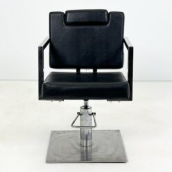 Metalinis 360° sukamas reguliuojamo aukščio kirpyklos krėslas su eko oda 67x56,5x92(+10) cm, 48(+10) cm