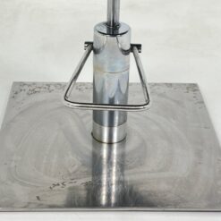 Metalinis 360° sukamas reguliuojamo aukščio kirpyklos krėslas su eko oda 67×56,5×92(+10) cm, 48(+10) cm