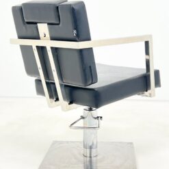 Metalinis 360° sukamas reguliuojamo aukščio kirpyklos krėslas su eko oda 67×56,5×92(+10) cm, 48(+10) cm