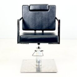 Metalinis 360° sukamas reguliuojamo aukščio kirpyklos krėslas su eko oda 67×56,5×92(+10) cm, 48(+10) cm