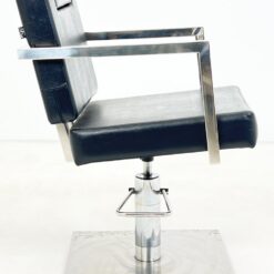Metalinis 360° sukamas reguliuojamo aukščio kirpyklos krėslas su eko oda 67×56,5×92(+10) cm, 48(+10) cm