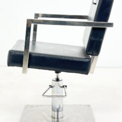 Metalinis 360° sukamas reguliuojamo aukščio kirpyklos krėslas su eko oda 67×56,5×92(+10) cm, 48(+10) cm