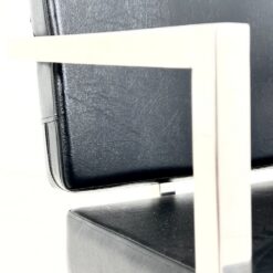 Metalinis 360° sukamas reguliuojamo aukščio kirpyklos krėslas su eko oda 67×56,5×92(+10) cm, 48(+10) cm