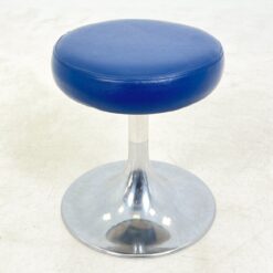 Mid Century metalinio rėmo 360° sukama taburetė su eko odos sėdimąja dalimi 45x45x43 cm