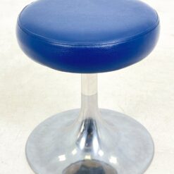 Mid Century metalinio rėmo 360° sukama taburetė su eko odos sėdimąja dalimi 45x45x43 cm
