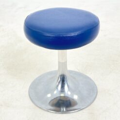 Mid Century metalinio rėmo 360° sukama taburetė su eko odos sėdimąja dalimi 45x45x43 cm