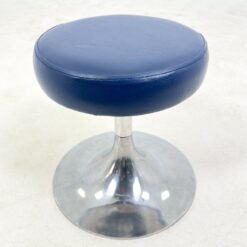 Mid Century metalinio rėmo 360° sukama taburetė su eko odos sėdimąja dalimi 45x45x43 cm