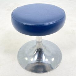 Mid Century metalinio rėmo 360° sukama taburetė su eko odos sėdimąja dalimi 45x45x43 cm