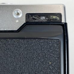 Vintažinis vokiškas Agfa Optima 500 Sensor juostinis fotoaparatas su odiniu dėklu 7×14,5×9 cm