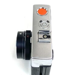 Vintažinis vokiškas Agfa Optima 500 Sensor juostinis fotoaparatas su odiniu dėklu 7×14,5×9 cm