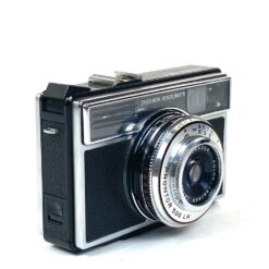 Vintažinis vokiškas Zeiss Ikon Voigtländer Vitessa 500S juostinis fotoaparatas su odiniu dėklu