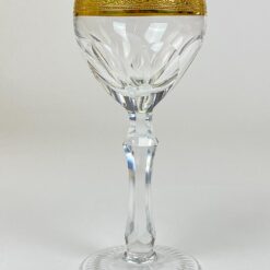 Krištolinės taurės su aukso spalvos apvadais 6 vnt. komplektas po 150 ml 8,5×8,5×18,5 cm