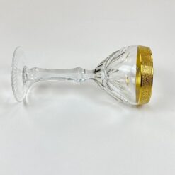 Krištolinės taurės su aukso spalvos apvadais 6 vnt. komplektas po 150 ml 8,5×8,5×18,5 cm