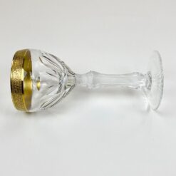Krištolinės taurės su aukso spalvos apvadais 6 vnt. komplektas po 150 ml 8,5×8,5×18,5 cm