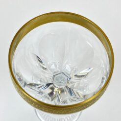 Krištolinės taurės su aukso spalvos apvadais 6 vnt. komplektas po 150 ml 8,5×8,5×18,5 cm