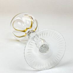 Krištolinės taurės su aukso spalvos apvadais 6 vnt. komplektas po 150 ml 8,5×8,5×18,5 cm
