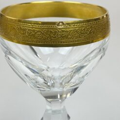 Krištolinės taurės su aukso spalvos apvadais 6 vnt. komplektas po 150 ml 8,5×8,5×18,5 cm