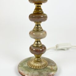 Stalinis šviestuvas iš onikso su tekstilės gaubtu 25,5×25,5×48 cm
