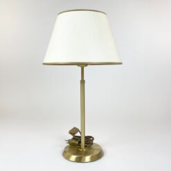 Žalvarinis Holtkötter stalinis šviestuvas tekstilės gaubtu 31x31x53 cm