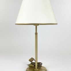 Žalvarinis Holtkötter stalinis šviestuvas tekstilės gaubtu 31x31x53 cm