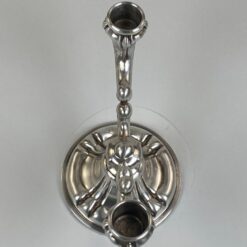 Vokiška sidabruoto metalo dviejų šakų žvakidė 11x20x15 cm