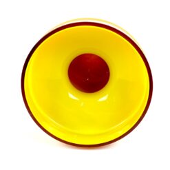Mid Century švediška Åseda Glasbruk stiklinė vaza 15,5×15,5×17,5 cm