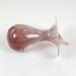 Vintažinė stiklinė rausvų ir baltų atspalvių vaza 15x15x21,5 cm