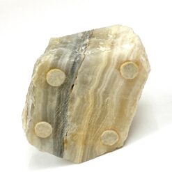 Stalinis dujinis žiebtuvėlis iš žalvario ir akmens 9x7x6,5 cm
