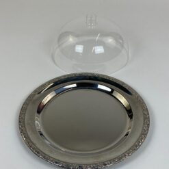 Metalinė WMF serviravimo lėkštė su plastikiniu dangčiu