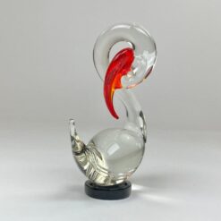 Vintažinė gulbės statula iš murano stiklo 6×13,5×18,5 cm