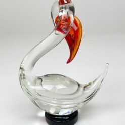 Vintažinė gulbės statula iš murano stiklo 6×13,5×18,5 cm