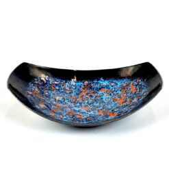 Vintažinis vokiškas VEB Juwel Görlitz metalinis emaliuotas dubenėlis 11x15x4,5 cm